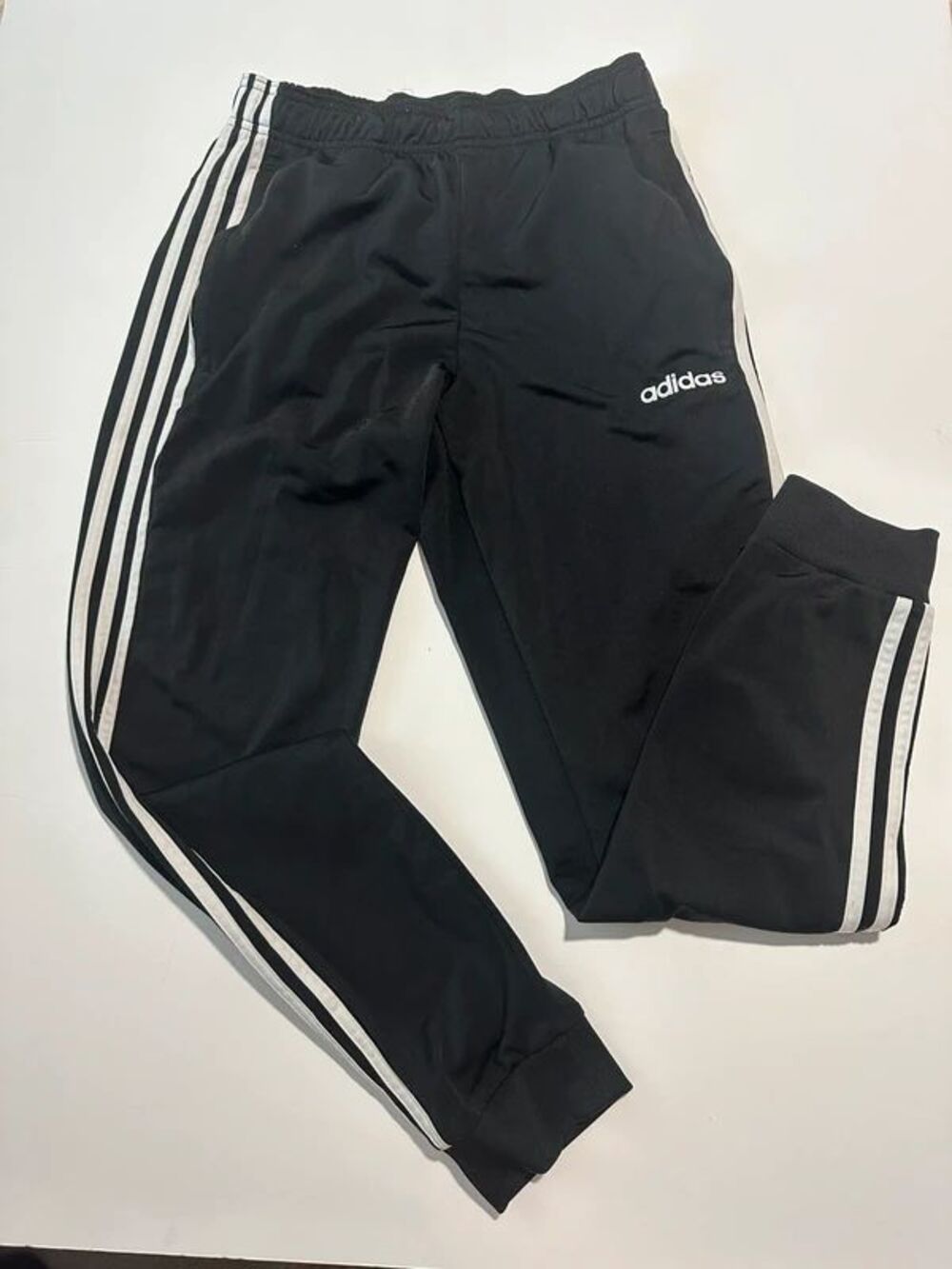 Vintage Adidas 3-Stripe Tapered Track Pant Joggers - Black/White - Size Small
